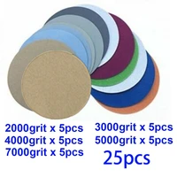 25pcs hook and loop diameter 3 inch 2000 3000 4000 5000 7000grit sandpaper sanding discs for polishing wheel cleaning tools
