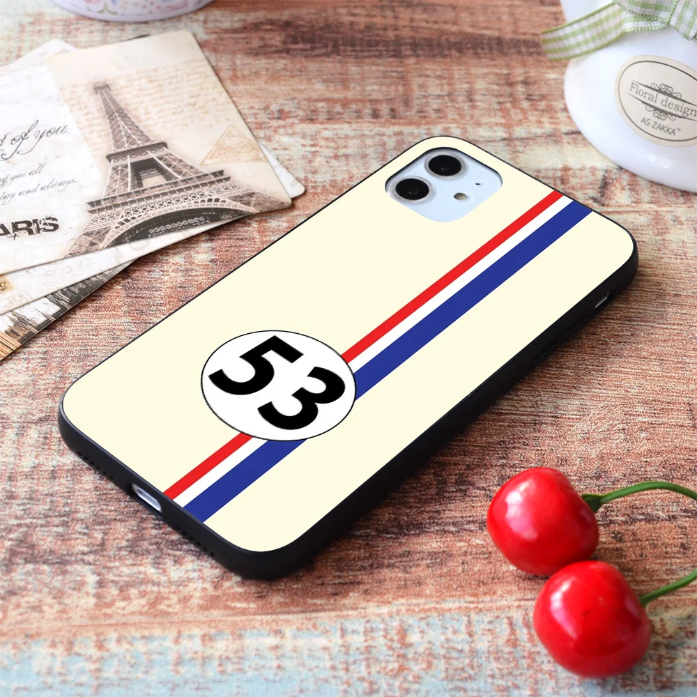 

For iPhone Herbie, number 53 Soft TPU Border Apple iPhone Case