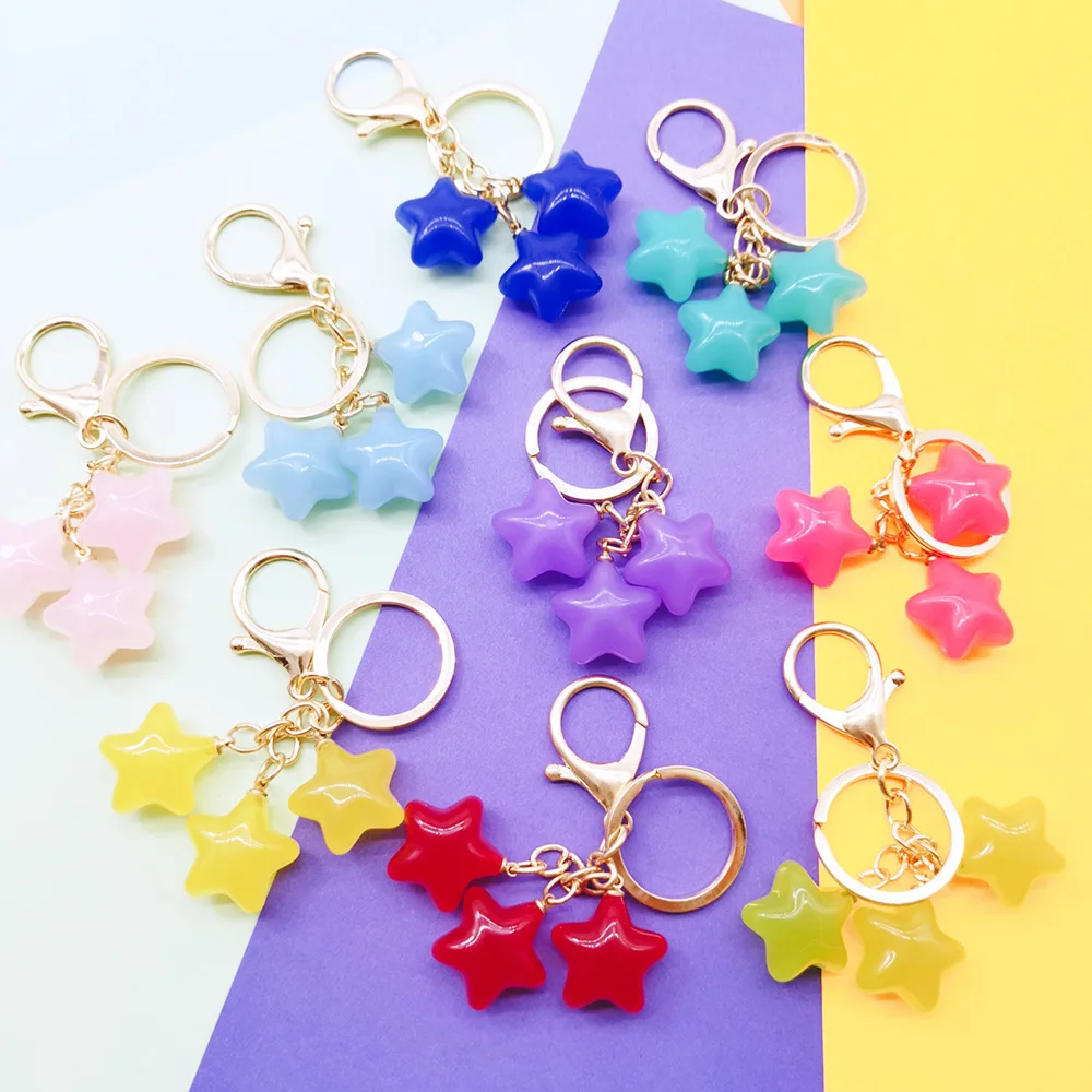 Креативный брелок звезда s акриловое желе трехмерный самодельные Украшения