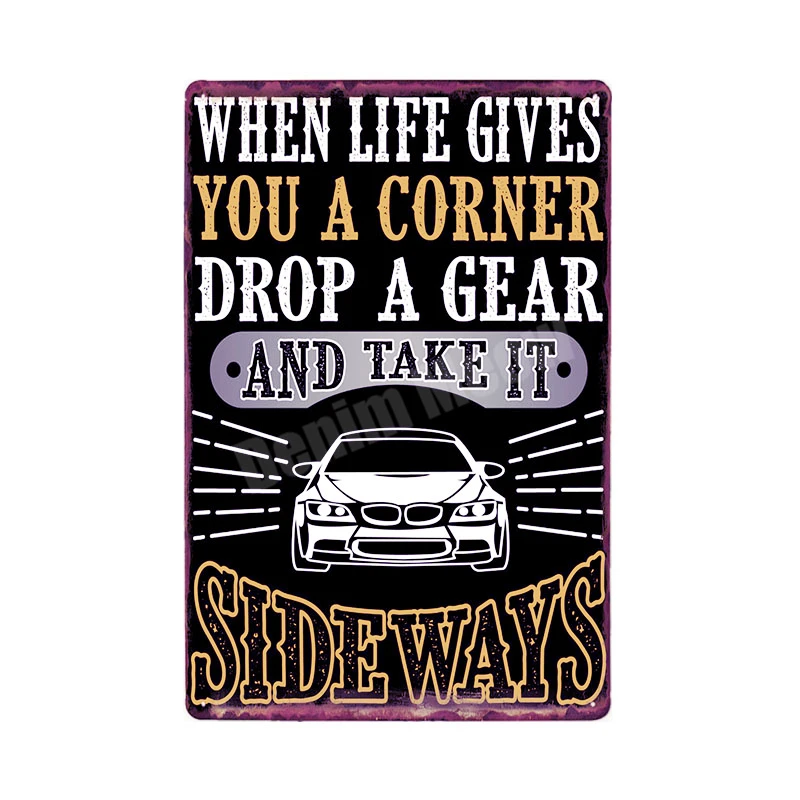 B Fix Cars Plaque Shabby Chic Metal Tin Signs Classic Car Wall Art Poster Advertising Plates Bar Garage Vintage Home Decor MN117 - Цвет: B