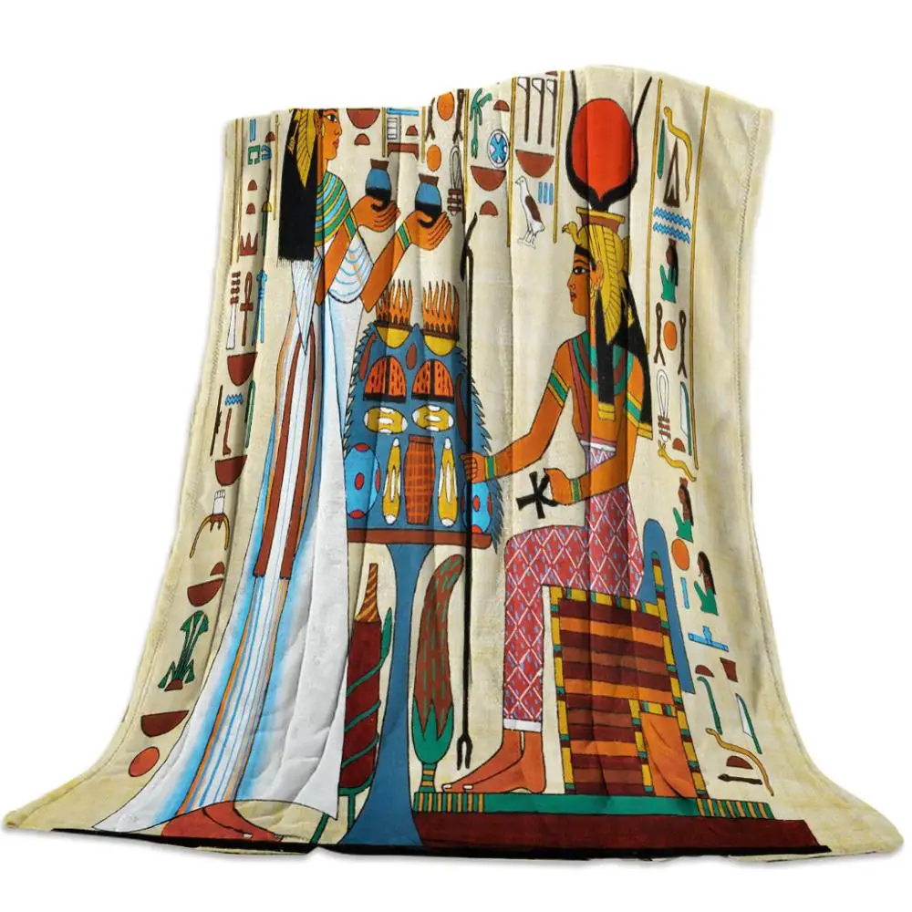 Ретро одеяло Папирус дизайн с элементами древней египетской истории антикварная