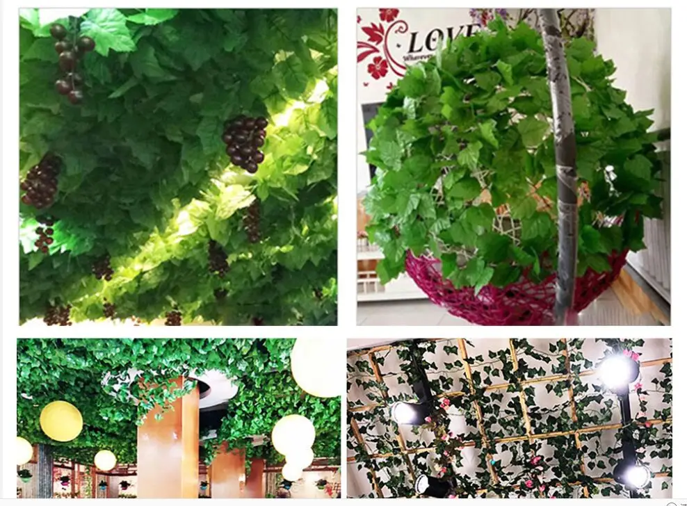 

200cm sztuczne roliny pncza zielony li stroik z bluszczu dla domu lub Decora hurtownia diy wiszce Garland sztuczne kwiaty