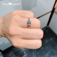 shipei 925 sterling silver emerald cut greated moissanite diamonds gemstone wedding engagement fine jewelry white gold rings