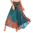 Женская длинная юбка с цветочным принтом, модная пляжная юбка с цветочным принтом в богемном стиле, богемная юбка с лямкой на шее, #25
