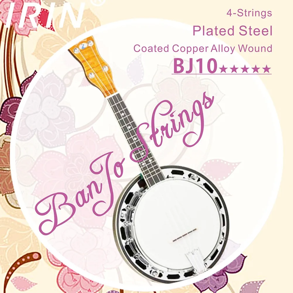 

4pcs/set Banjo String Replacement 4 String Set High Carbon Silver Steel Wrapped Copper Alloy Wound 009-030 0.23/0.41/0.58/0.76mm