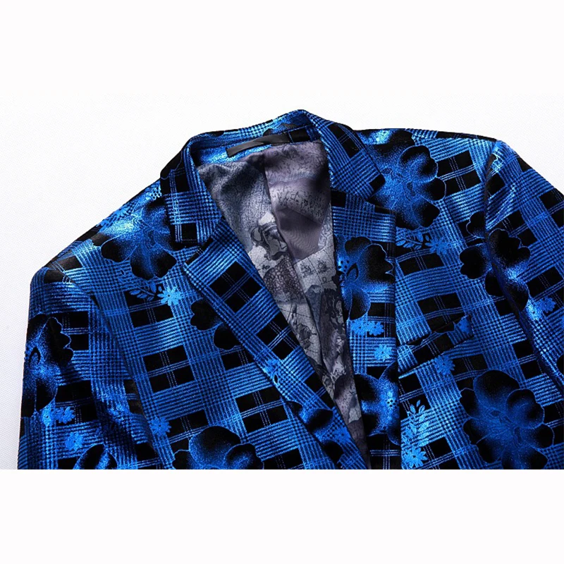 Shenrun цветочный принт мужской синий Блейзер приталенный для свадьбы жениха