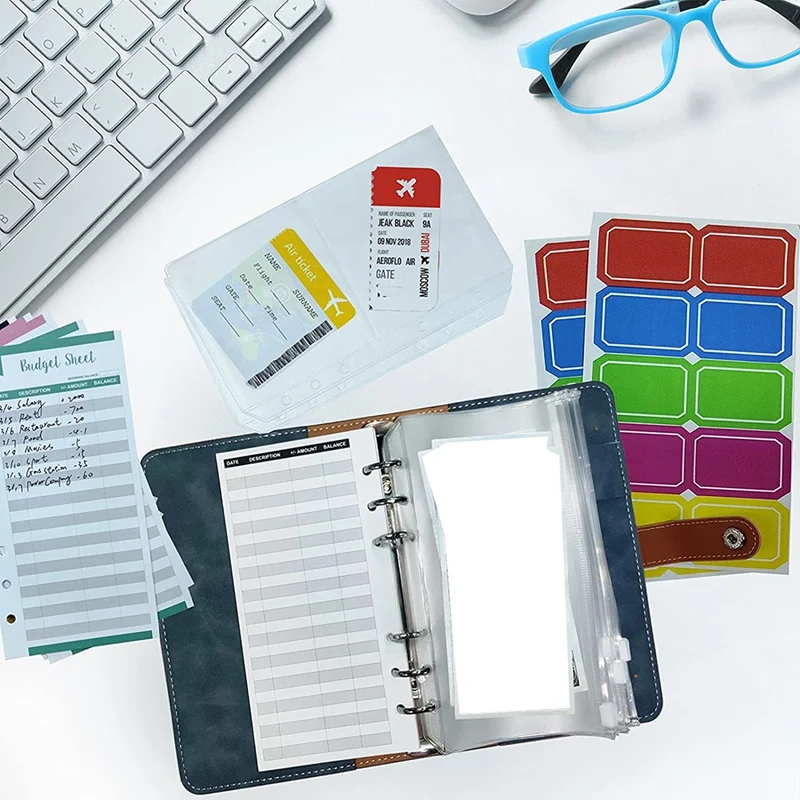 

29PCS A6 Budget Planner Organizer Budget Binder with Cash Envelopes,Money Saving Binder with Pouches