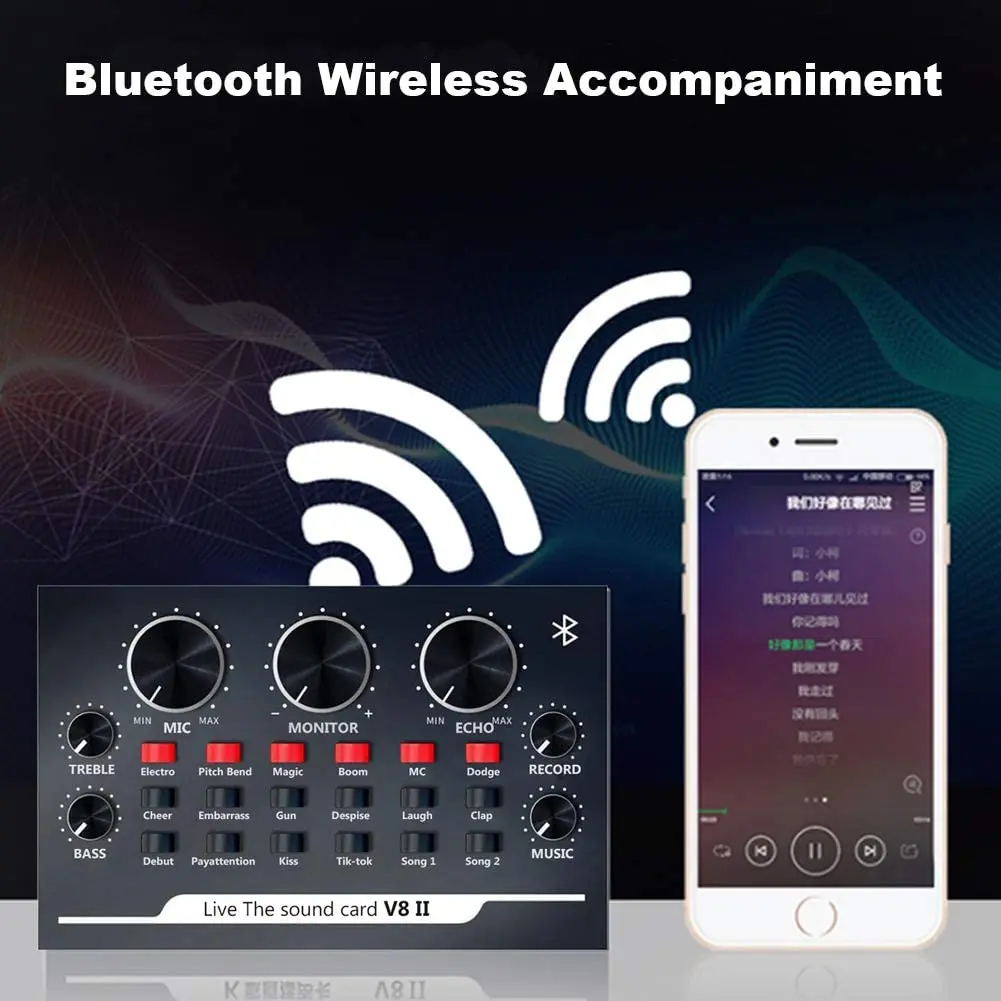USB-звуковая карта V8II аудиомикшер для прямого эфира подходит Mac OS Windows Linux iMac MacBook