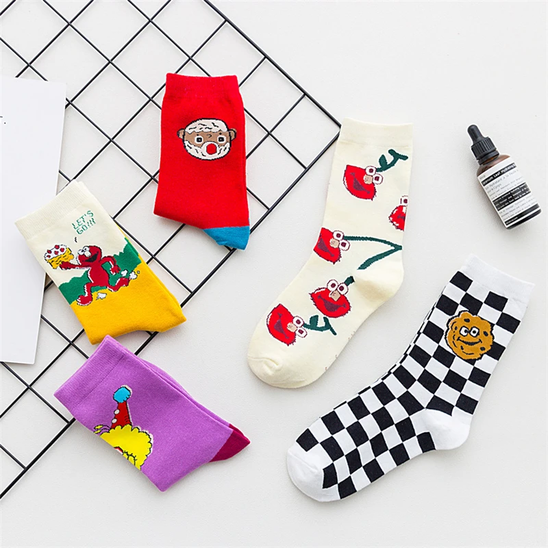 Ulzaang унисекс забавные носки с героями мультфильмов Harajuku Cool скейтборд Sokken INS Art