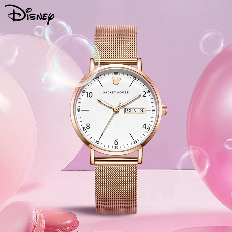 

Disney young lady fashion watch Lady Leather Strap Watch Stainless steel belt watch Lady time girl hour child hot