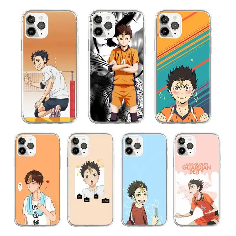 

YU nishinoya Haikyuu anime Phone Case Transparent soft For iphone 5 5s 5c se 6 6s 7 8 11 12 plus mini x xs xr pro max