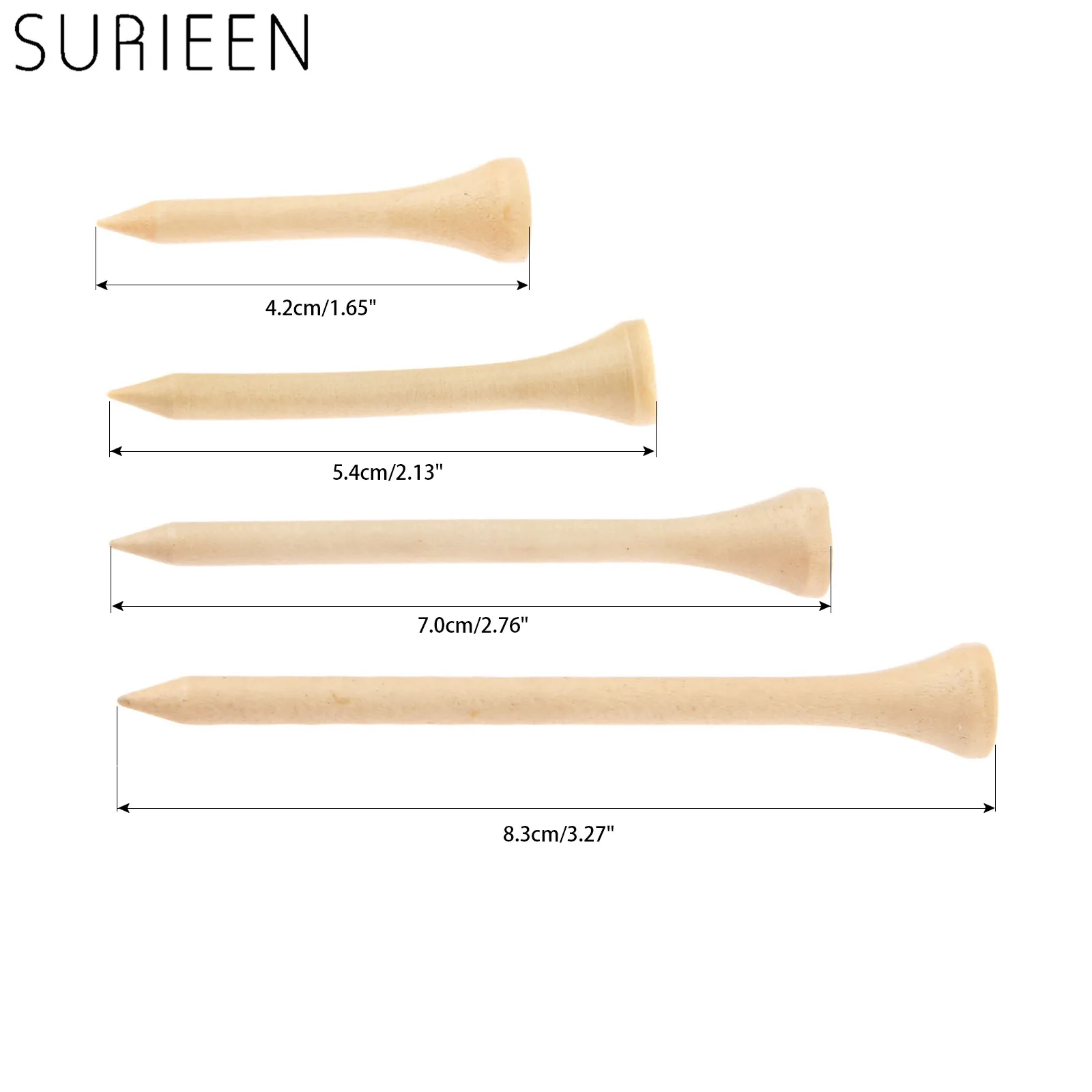 100 шт./лот деревянные мячи для гольфа Тройники высокого качества прочные из клена