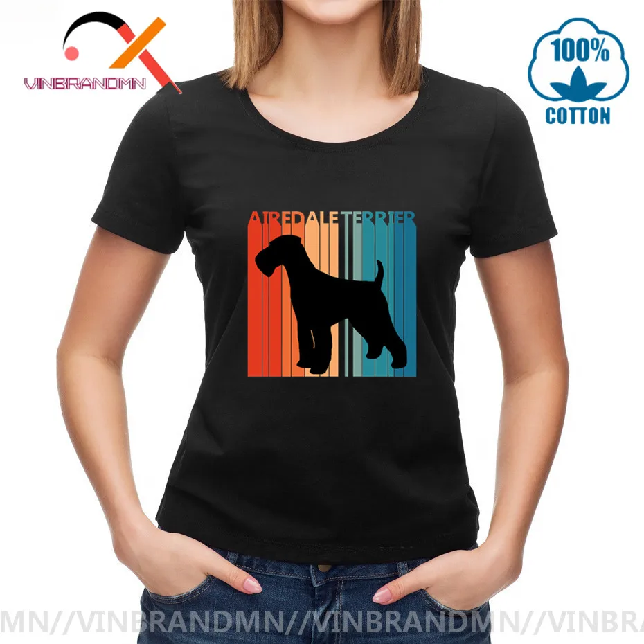Винтаж 1970s Эрдельтерьер собака Владелец подарок футболки женские Собаки