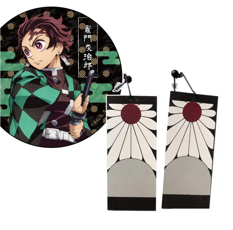 Аниме Demon Slayer Kimetsu No Yaiba серьги для косплея костюм Kamado Tanjirou карнавал взрослые