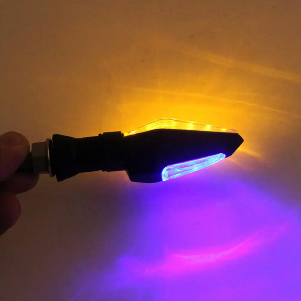 

1PC Universal 12LED Amber+Blue Double Color Motorcycle Turn Signal Indicator Light Blinker for Motorcycle Motorbike Off Road