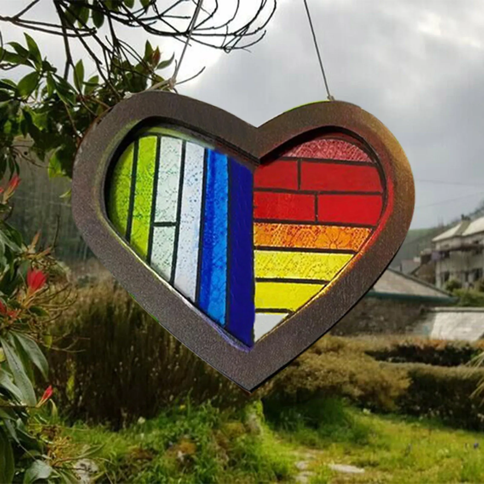 Деревянные окрашенные украшения в виде любящего сердца домашние для спальни