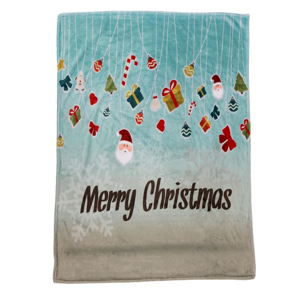 B OUNEED Christmas Blanket Flannel Fabric Sofa Bed Blanket 150x200CM Warm Soft Throw Travel Patchwor Winter Bedspread Blanket#45 - Цвет: B