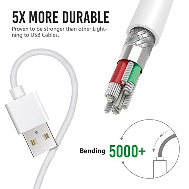 

10 pcs / lot For iphone X XR 11 Pro max XS Mobile phone Charger 8 Pin USB data Charge Cable for apple iphone 6 6s 7 8 Plus 5 SE