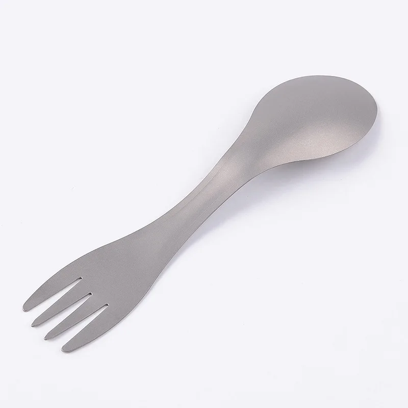 Титановая портативная легкая Титановая Посуда Spork, сверхлегкая ложка из чистого титана, вилка для кемпинга, пикника