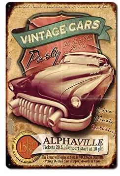 

Vintage Car Automobile Race Bar Cafe Home Oil Station Garage Kitchen Farm Countryside Vintage Retro Tin Signs