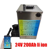 24v 200ah lithium battery li ion high power 2000w not lead acid for rv boat motor solar wind energy ups 20a charger