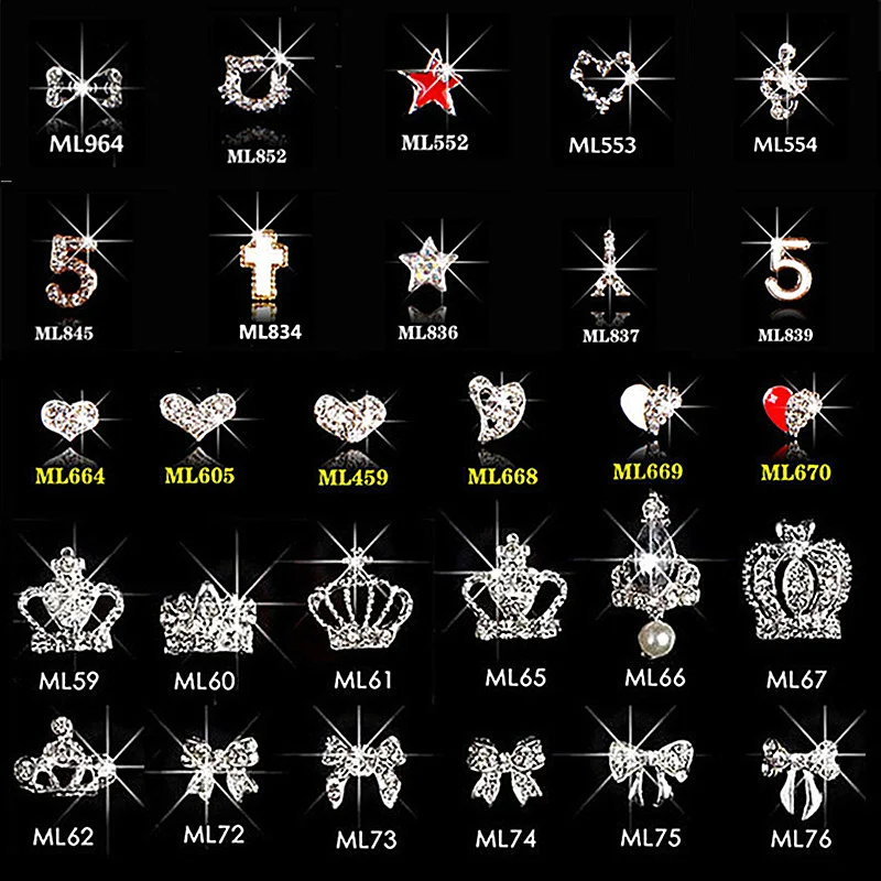 

10Pcs Nail Art Nails Trimmings Metal Crystals Rhinestones For Decorations DIY Alloy Diamond Manicure Accesorios