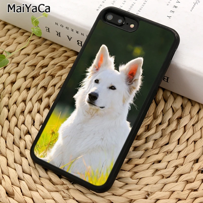 Красивый белый чехол MaiYaCa для телефона в виде немецкой овчарки iPhone 5 6S 7 8 plus 11 12 Pro X