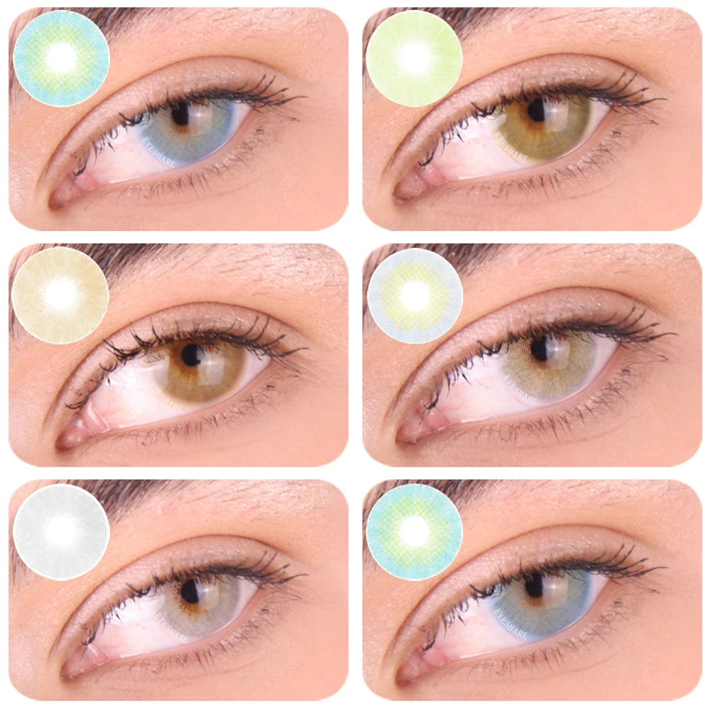 

Цветные контактные линзы EYESHARE, 1 пара, цветные контактные линзы серии Aurora, естественный вид