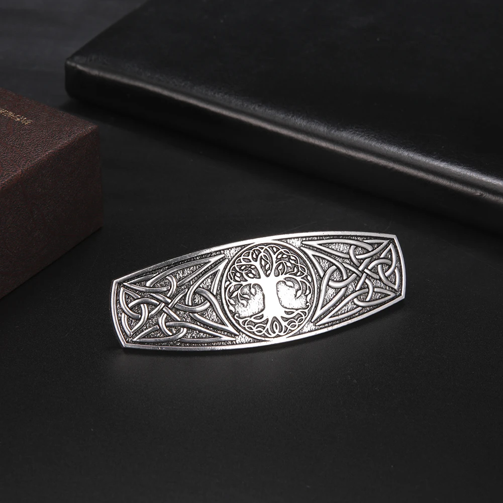 Teamer Viking Barrette for Women Tree of Life Hairpins Celtics Knot Hair Clip Vintage Hairwear Accessories Wicca Jewelry Gifts | Украшения