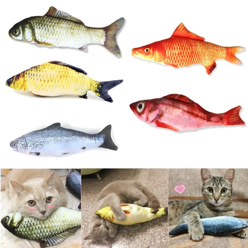 1 шт. творческая кошка котенок жевательные игрушки кошки Котенок Мягкая Игрушка Рыба интерактивные