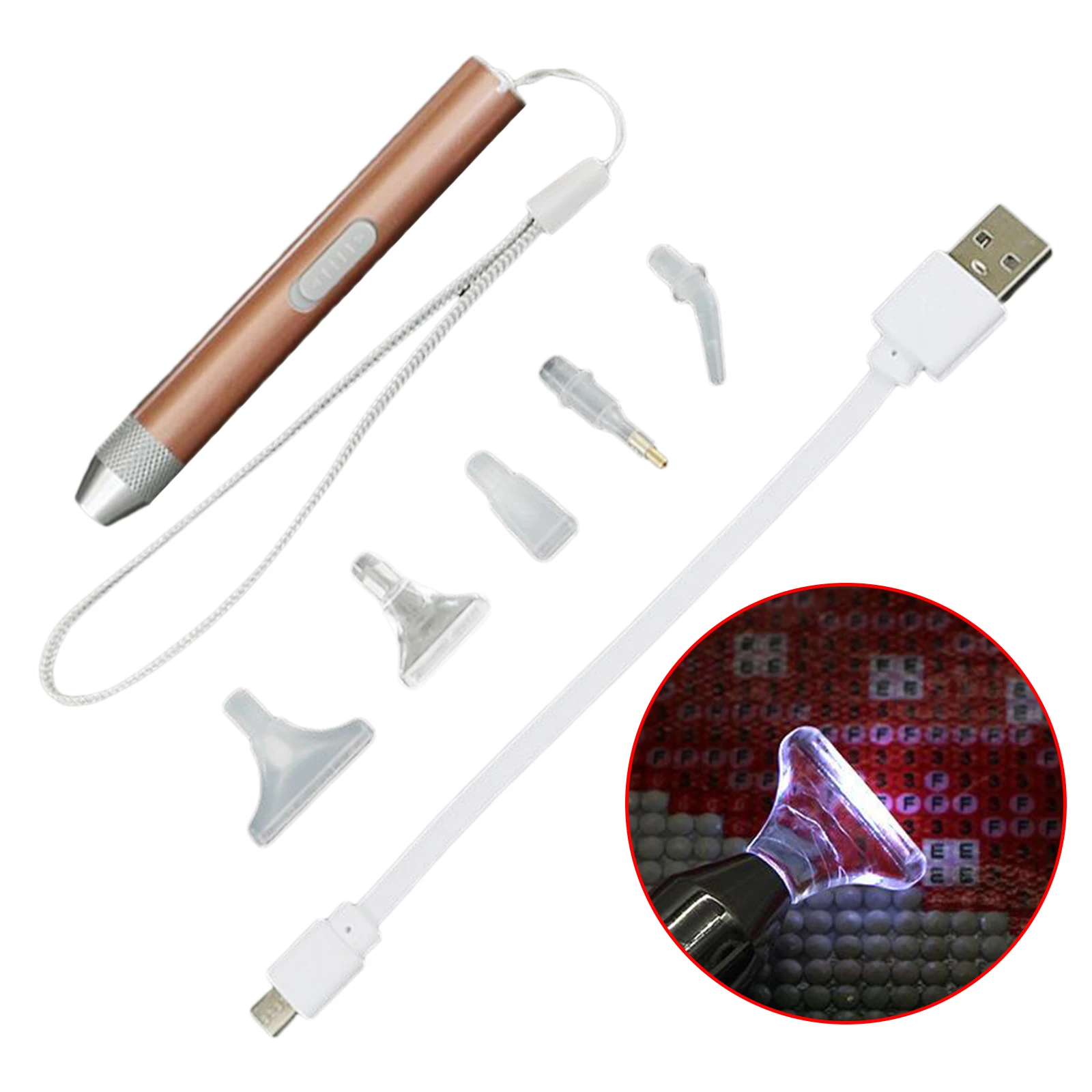 

DIY 5D Diamond Painting Tools USB Lighting Point Drill Pen Art Embroidery