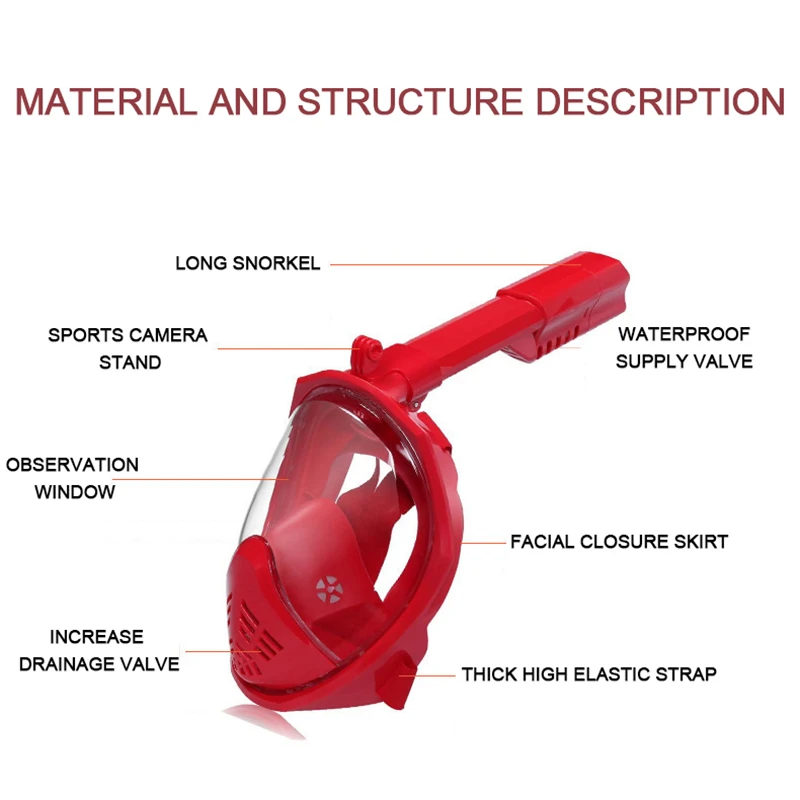 Маска для подводного плавания на все лицо незапотевающая дайвинга начинающих |