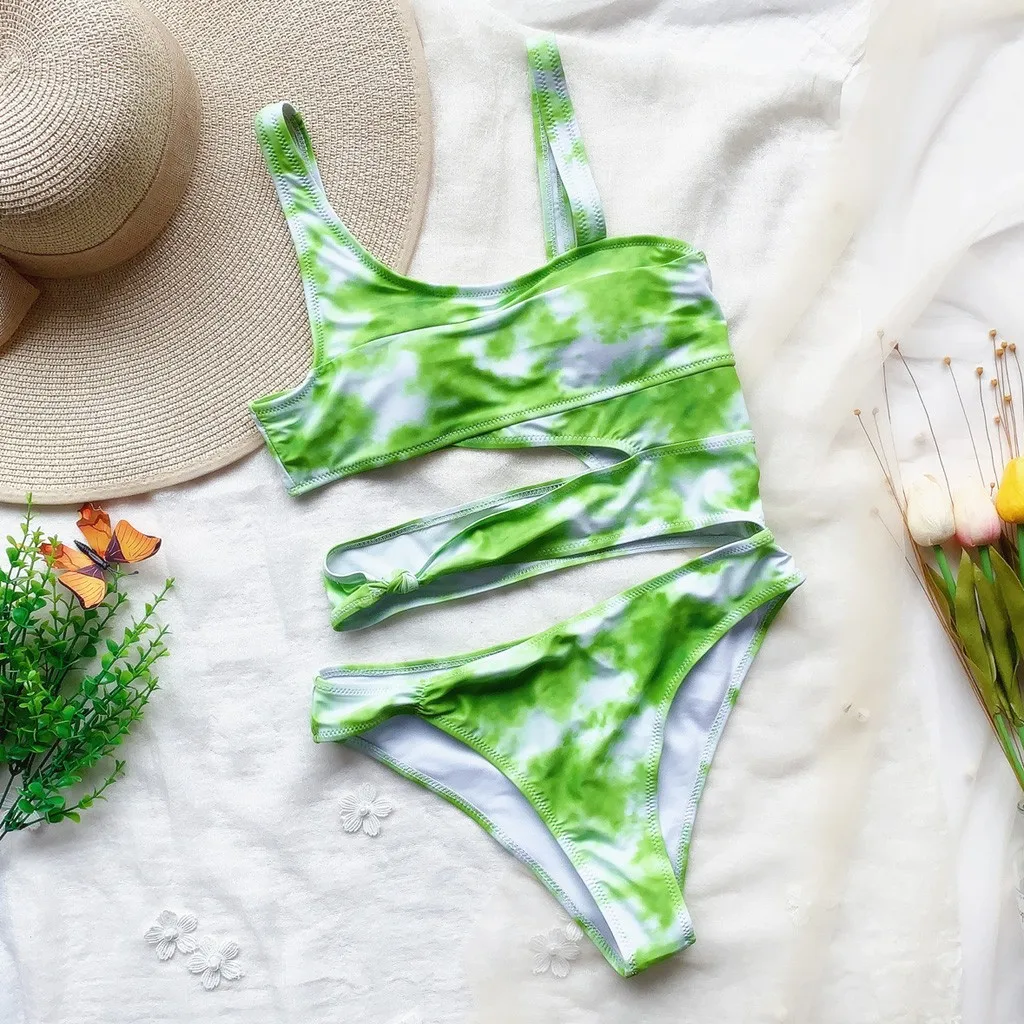 Новейший женский купальник-бикини Bakini Цельный купальник с вырезами дамское