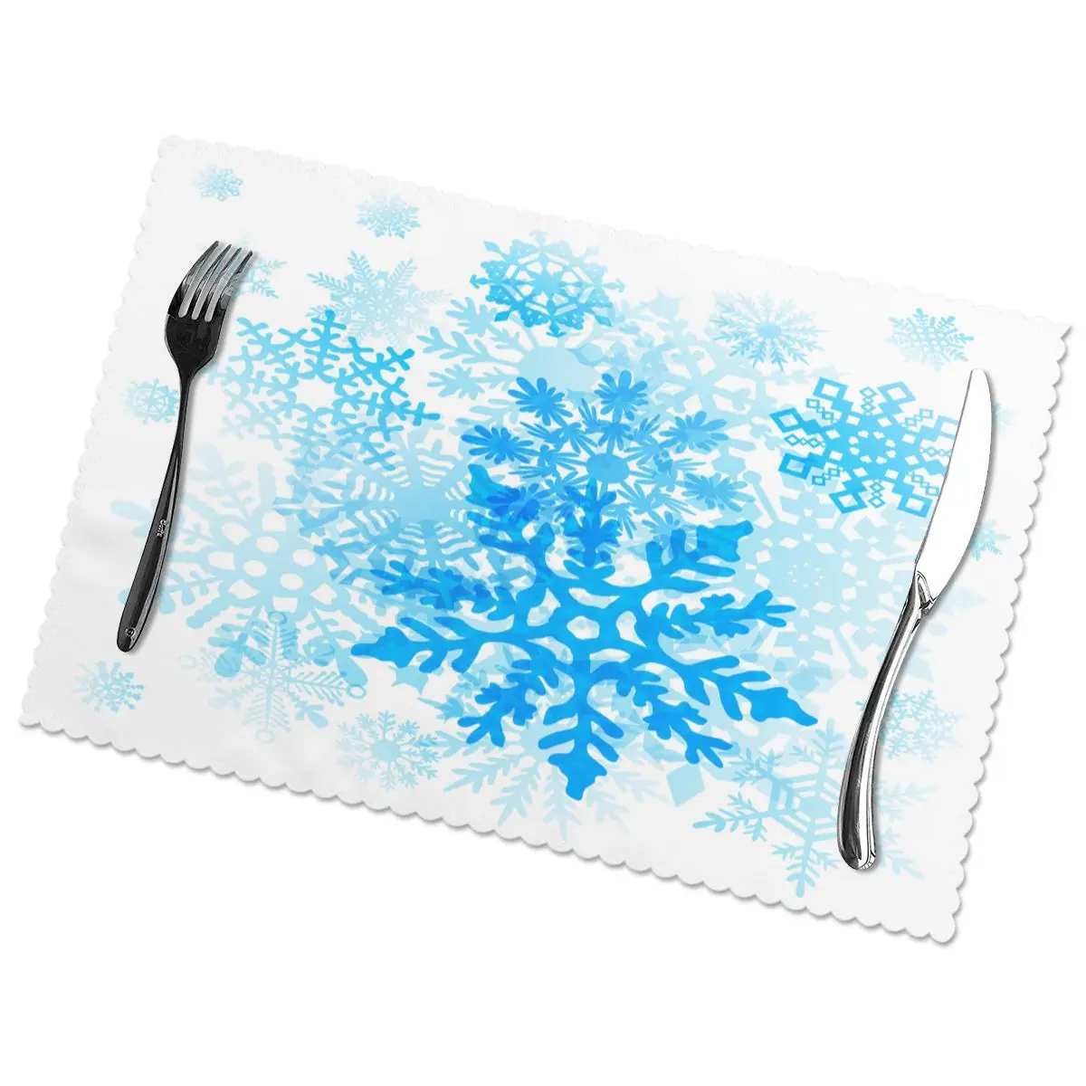 6 шт. коврики для стола рождественские снежинки столов теплоизоляционные льняные