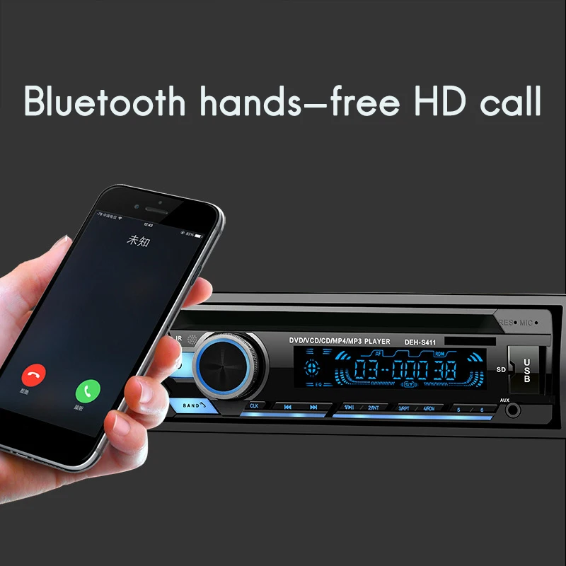 Universal 1 Din Bluetooth Car Stereo MP3 Player Autoradio CD VCD DVD AUX USB FM Radio Auto Audio | Автомобили и мотоциклы
