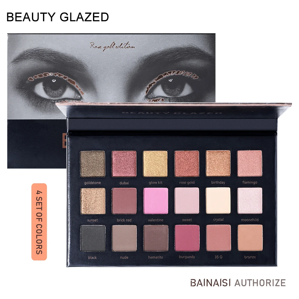 Красота глазурованная 18 видов цветов Палитра теней для век долговечная одежда