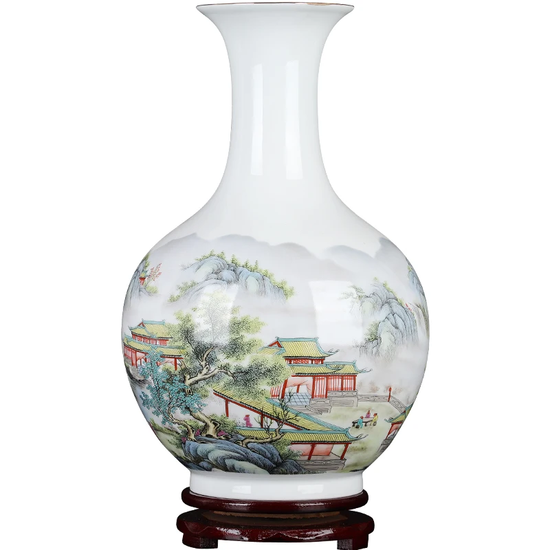 Керамическая ваза Jingdezhen в стиле ретро с пионами Цветочная композиция для