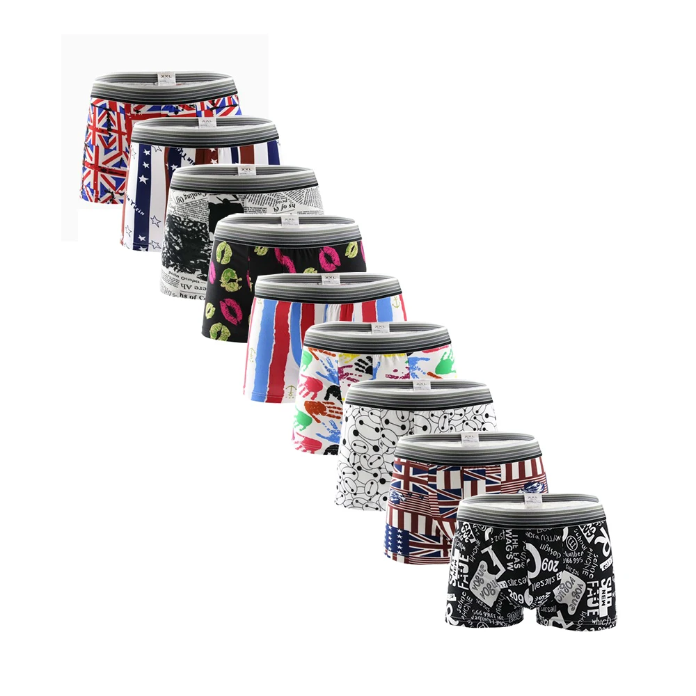 Трусы-боксеры мужские из модала 10 шт. пикантное нижнее белье с мультяшным
