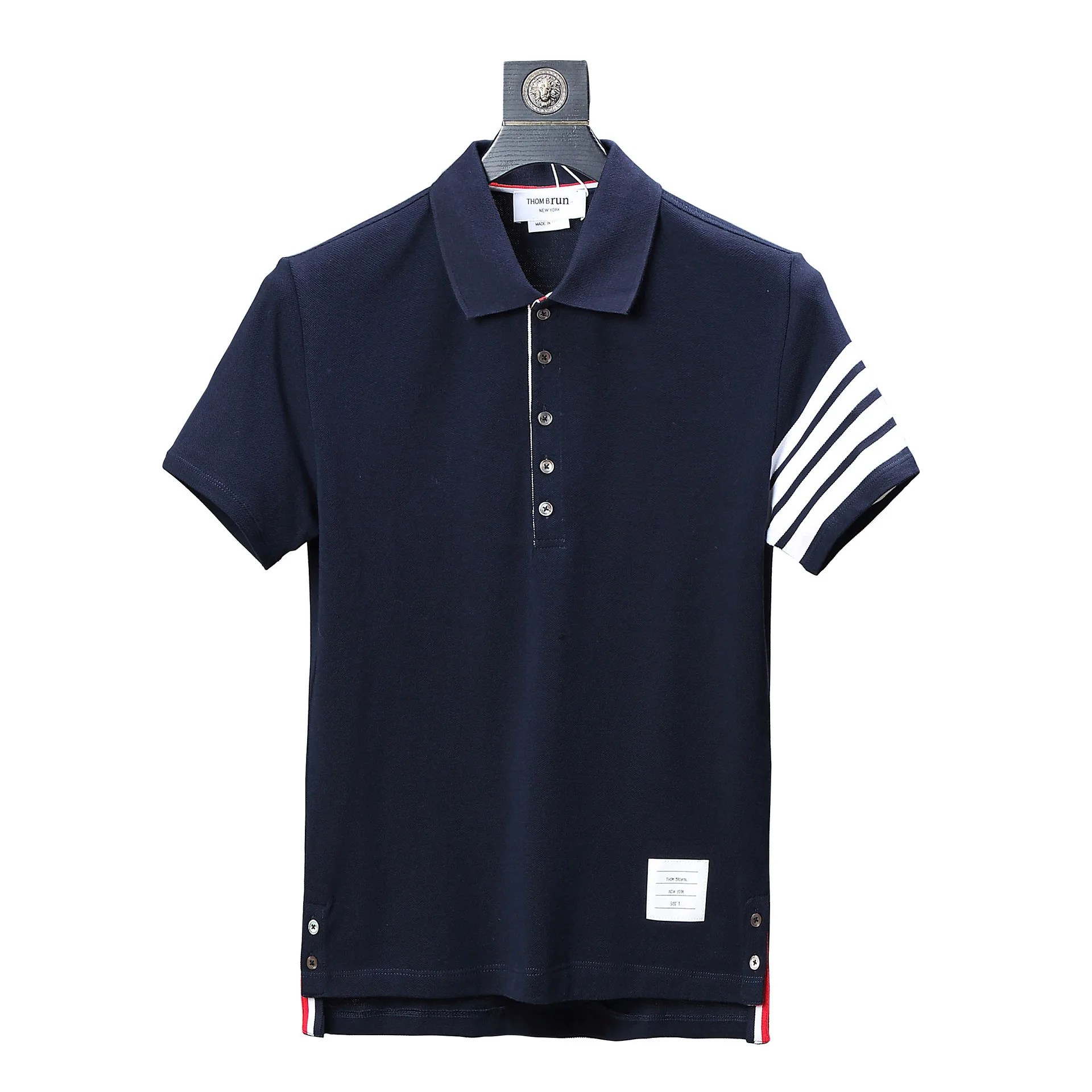 

LOVZON SUMMER NEW COLLAR MEN AND WOMEN WITH TYPE OF YARN-DYED FOUR BAR T-SHIRT POLO SHORT-SLEEVED DROPPING