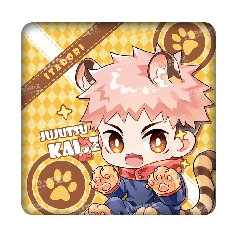 

Jujutsu Kaisen Anime Tinplate Badge Bags Pendant Gojo Satoru Itadori Yuji Sukuna Square Brooch Pin Medal Collection Xmas Gifts