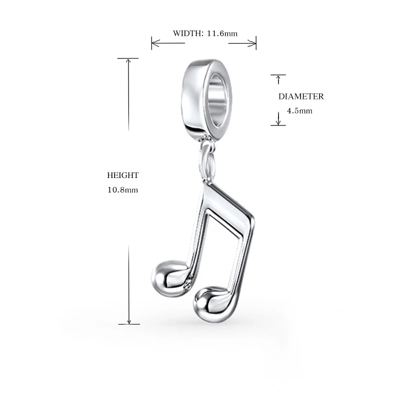 100% Authentic 925 Sterling Silver charms moment Collection Bead Music Notation Charm Fits European Pandora Charms Bracelets | Украшения и