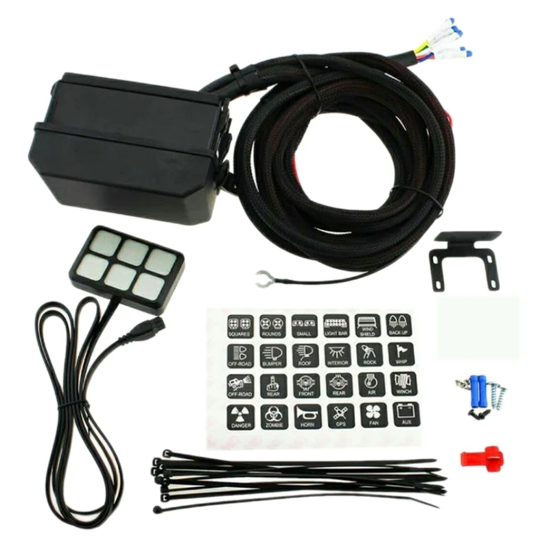 

12V 6 Gang Switch Panel LED Light Electronic Relay Control System for Car Truck Boat