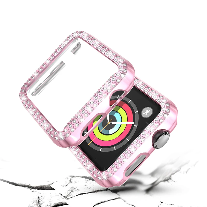 Алмазный чехол для apple watch Series 5 44 мм 40 мм iWatch 4 защитная крышка экрана PC Watch Case для apple watch 3 Case 38 мм 42 мм