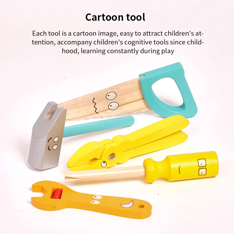 

Portable Repair Tool Box Wood Repair Set Tool Multifunctional Toys Cartoon boy Educational Toys for Boy Puzzle Toy