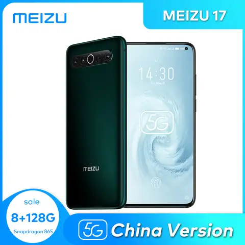 Смартфон Meizu 17, 8 Гб 128G, 5G дюйма, Восьмиядерный процессор Snapdragon 865, NFC, 4500 мАч, быстрая зарядка 30 Вт, китайская версия