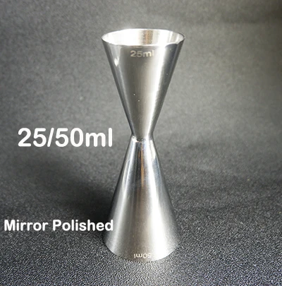 Mirror 25 50ml Интегрированный Джиггер двойной шейкер для коктейля бар мера с травленым узором Бар инструменты - Цвет: Mirror 25 50ml