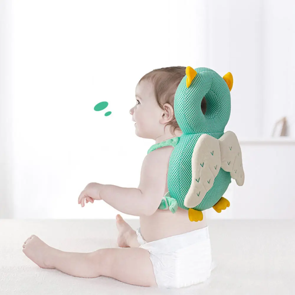 

1Pc Toddler Pillow Protector Baby Pillow Lovely Head Protective Pillow (Green)