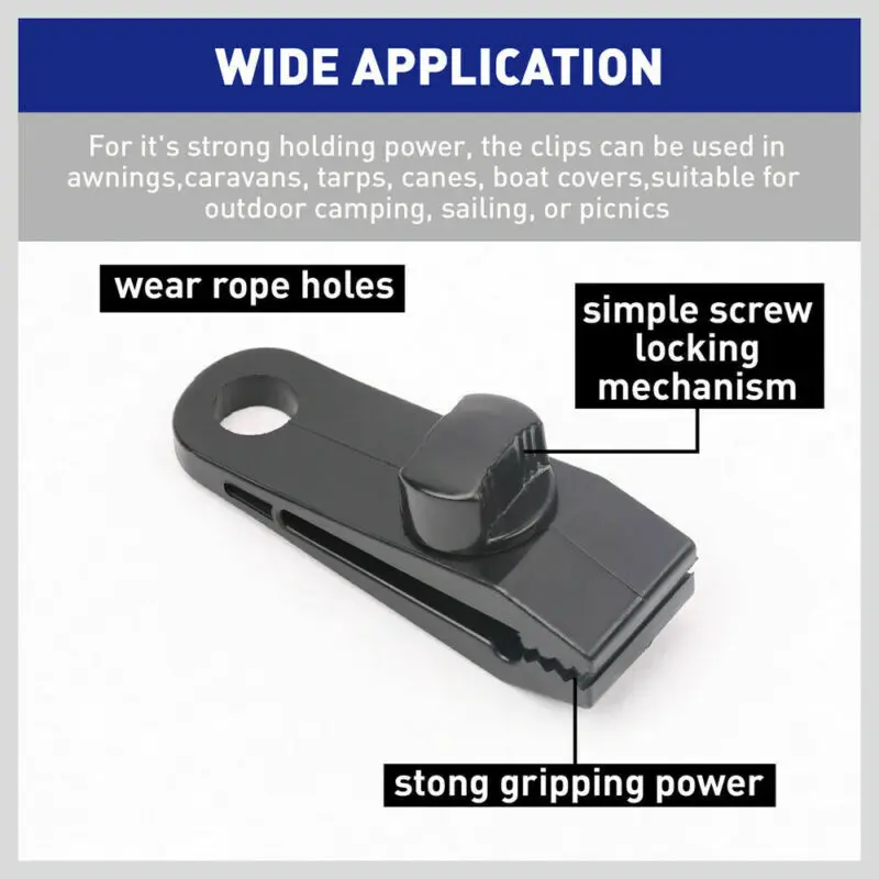 10 шт. непромокаемый тент зажимов зажимы для палатки вешалка выживания Открытый