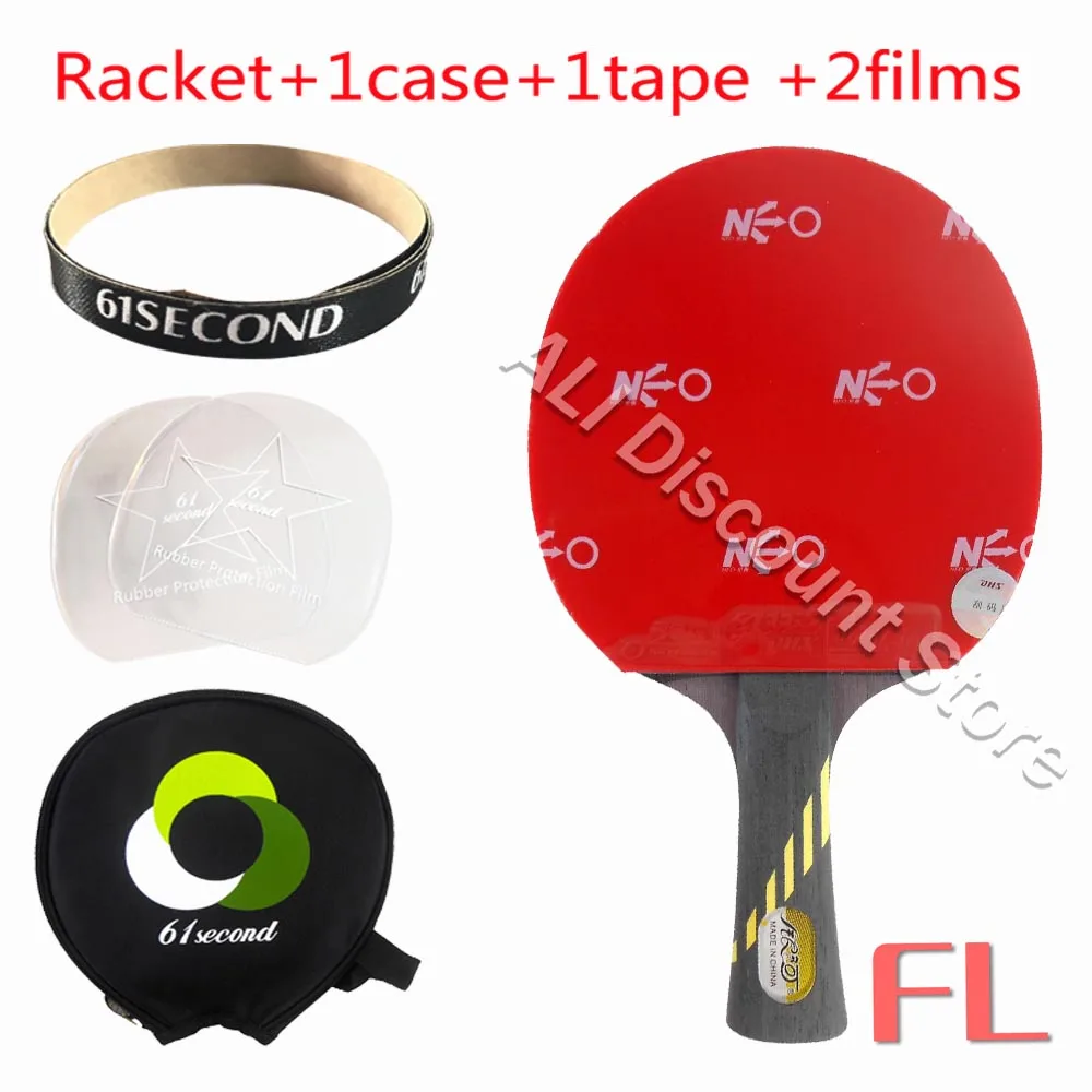 FL with 1 case Galaxy Yinhe MC-2 лезвие с DHS NEO Hurricane 3 и NEO Skyline TG2 резинки для настольного тенниса комбинированная ракетка FL - Цвет: FL with 1 case