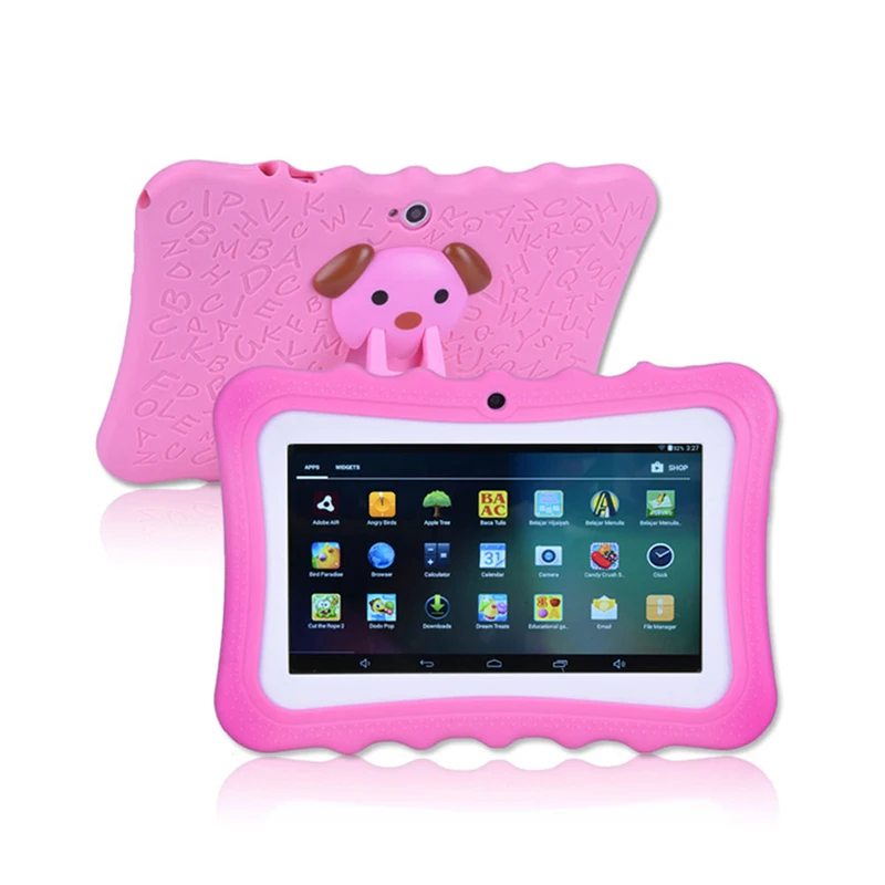 2021 new 7 inch kids tablet 512mb ram 8gb rom quad core children tablet android 4 4 ips 1024600 support google player speaker free global shipping